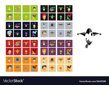 Assembly of flat icons on theme humor vector image
