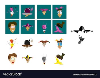 Assembly of flat icons on theme humor vector image