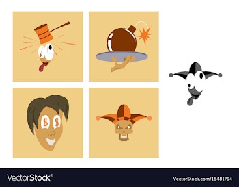 Assembly of flat icons on theme humor vector image