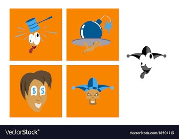Assembly of flat icons on theme humor vector image