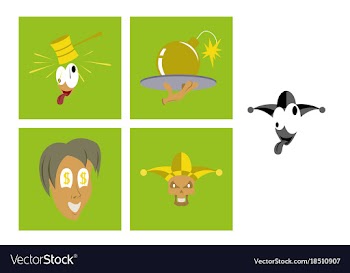 Assembly of flat icons on theme humor vector image