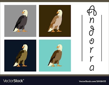 Assembly of flat icons on theme of andorra eagle vector image