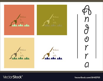 Assembly of flat icons on theme of andorra logo vector image