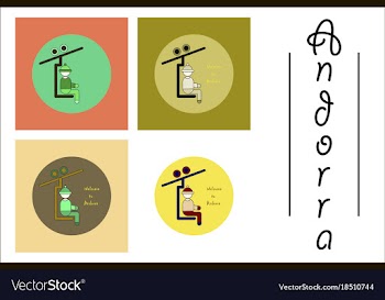 Assembly of flat icons on theme of andorra ski vector image