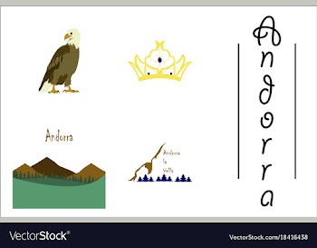 Assembly of flat icons on theme of andorra vector image