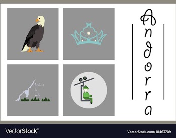 Assembly of flat icons on theme of andorra vector image