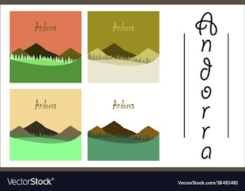 Assembly of flat icons on theme of andorra vector image