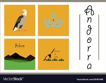 Assembly of flat icons on theme of andorra vector image