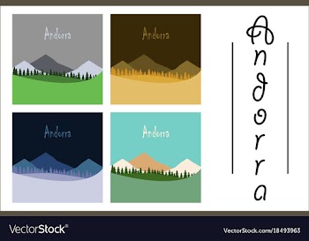 Assembly of flat icons on theme of andorra vector image