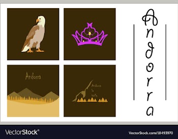 Assembly of flat icons on theme of andorra vector image