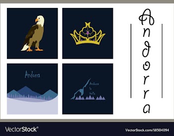 Assembly of flat icons on theme of andorra vector image