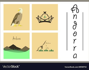 Assembly of flat icons on theme of andorra vector image