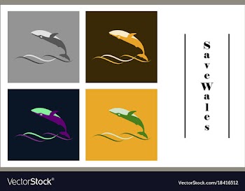 Assembly of flat icons on theme save whales vector image
