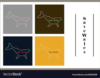 Assembly of flat icons on theme save whales vector image