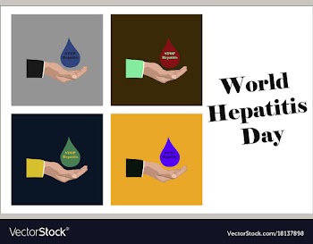 Assembly of flat icons on theme world hepatitis vector image