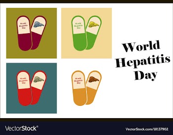 Assembly of flat icons on theme world hepatitis vector image