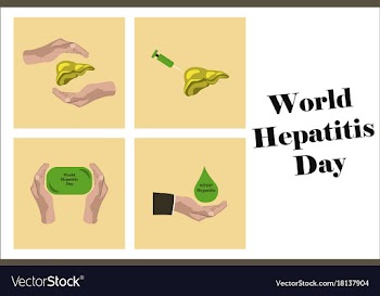 Assembly of flat icons on theme world hepatitis vector image