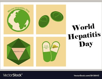Assembly of flat icons on theme world hepatitis vector image
