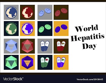 Assembly of flat icons on theme world hepatitis vector image