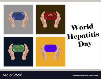 Assembly of flat icons on theme world hepatitis vector image