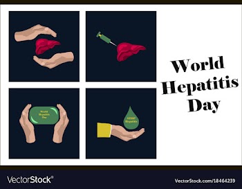 Assembly of flat icons on theme world hepatitis vector image