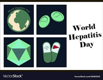 Assembly of flat icons on theme world hepatitis vector image