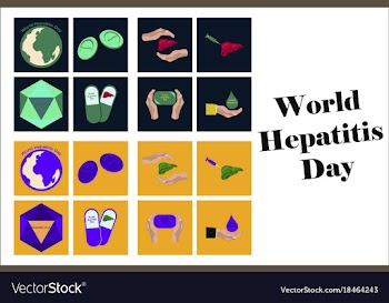 Assembly of flat icons on theme world hepatitis vector image