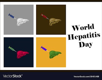 Assembly of flat icons on theme world hepatitis vector image
