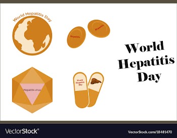 Assembly of flat icons on theme world hepatitis vector image