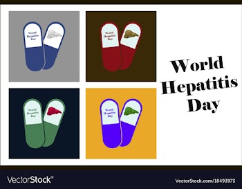 Assembly of flat icons on theme world hepatitis vector image