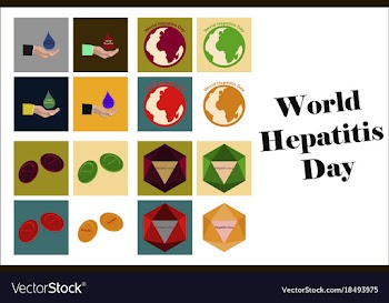 Assembly of flat icons on theme world hepatitis vector image