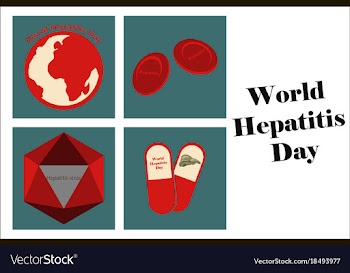 Assembly of flat icons on theme world hepatitis vector image