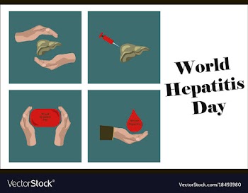 Assembly of flat icons on theme world hepatitis vector image