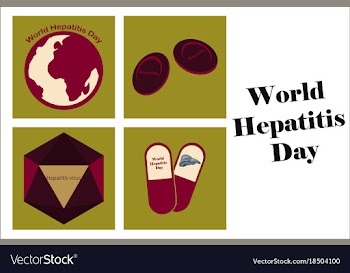 Assembly of flat icons on theme world hepatitis vector image