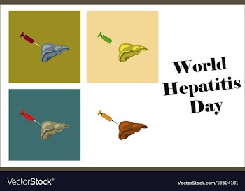 Assembly of flat icons on theme world hepatitis vector image