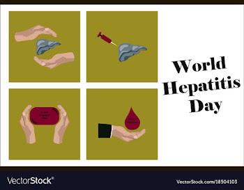Assembly of flat icons on theme world hepatitis vector image