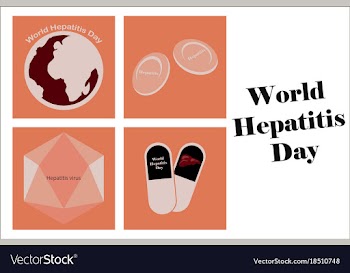 Assembly of flat icons on theme world hepatitis vector image