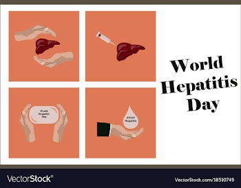 Assembly of flat icons on theme world hepatitis vector image