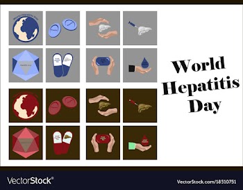 Assembly of flat icons on theme world hepatitis vector image