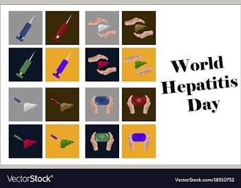 Assembly of flat icons on theme world hepatitis vector image