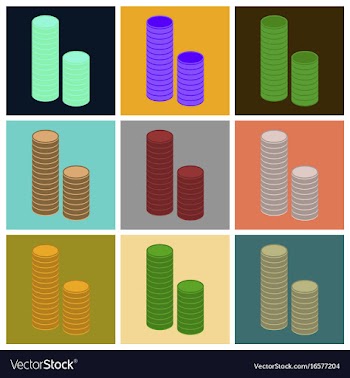 Assembly of flat icons stacks of coins vector image