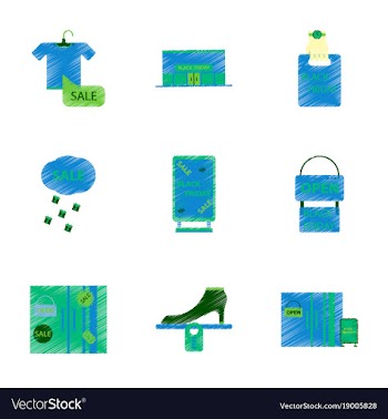 Assembly of flat shading style icon black friday vector image