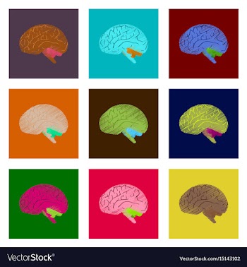 Assembly of flat shading style icon brain vector image