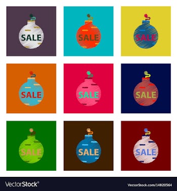 Assembly of flat shading style icon christmas ball vector image