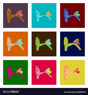 Assembly of flat shading style icon ear vector image