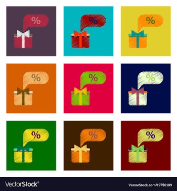 Assembly of flat shading style icon gift box vector image