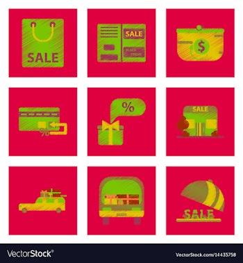 Assembly of flat shading style icon gifts and vector image