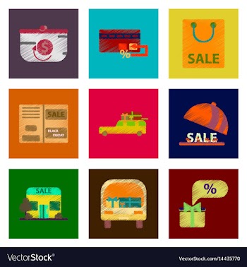 Assembly of flat shading style icon gifts and vector image