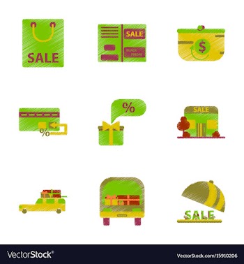 Assembly of flat shading style icon gifts and vector image