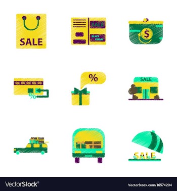 Assembly of flat shading style icon gifts and vector image